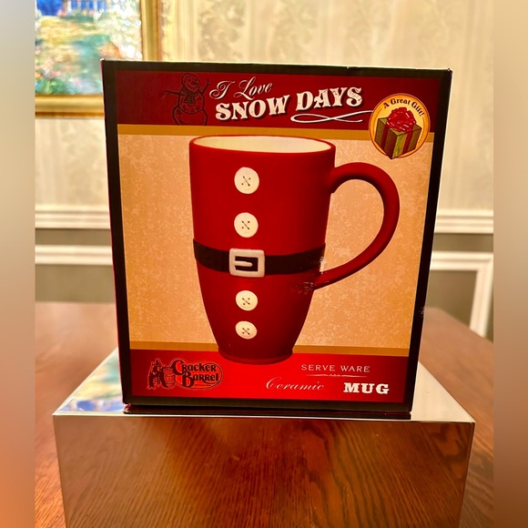NIB!✨Santa🎅Ceramic Mug!🎄”I Love Snow⛄️Days!”/Cracker Barrel - Picture 2 of 13